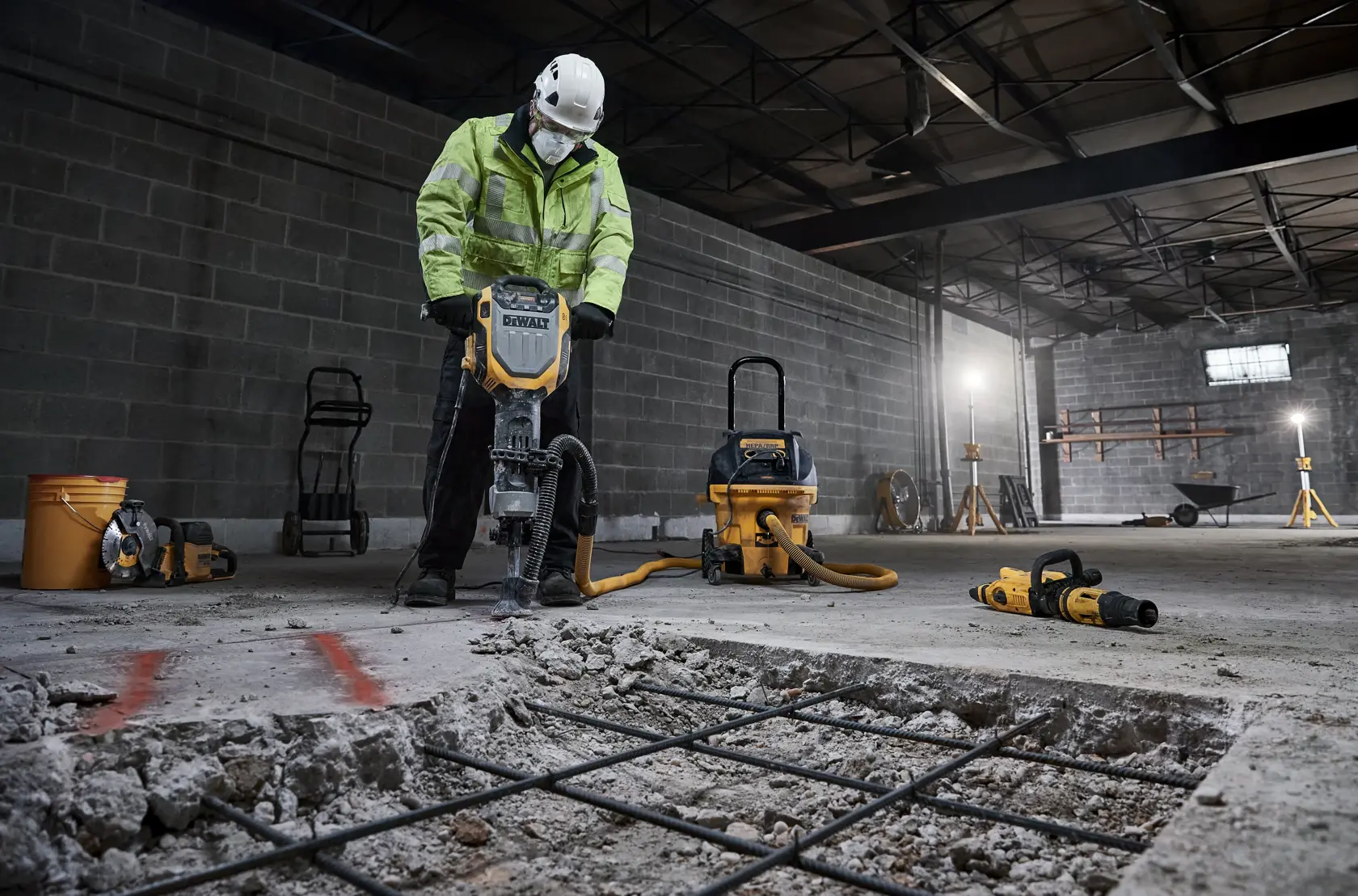 DEWALT breaker for photography, SKUs D25966, D25966K, D25966-B2; yellow and black design.