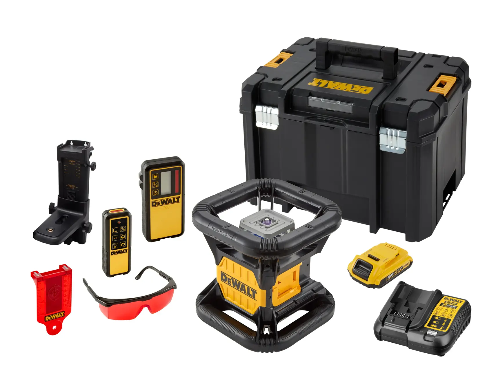 Rotačný laser s červeným lúčom 18 V XR® DEWALT® - 1 x 2 Ah