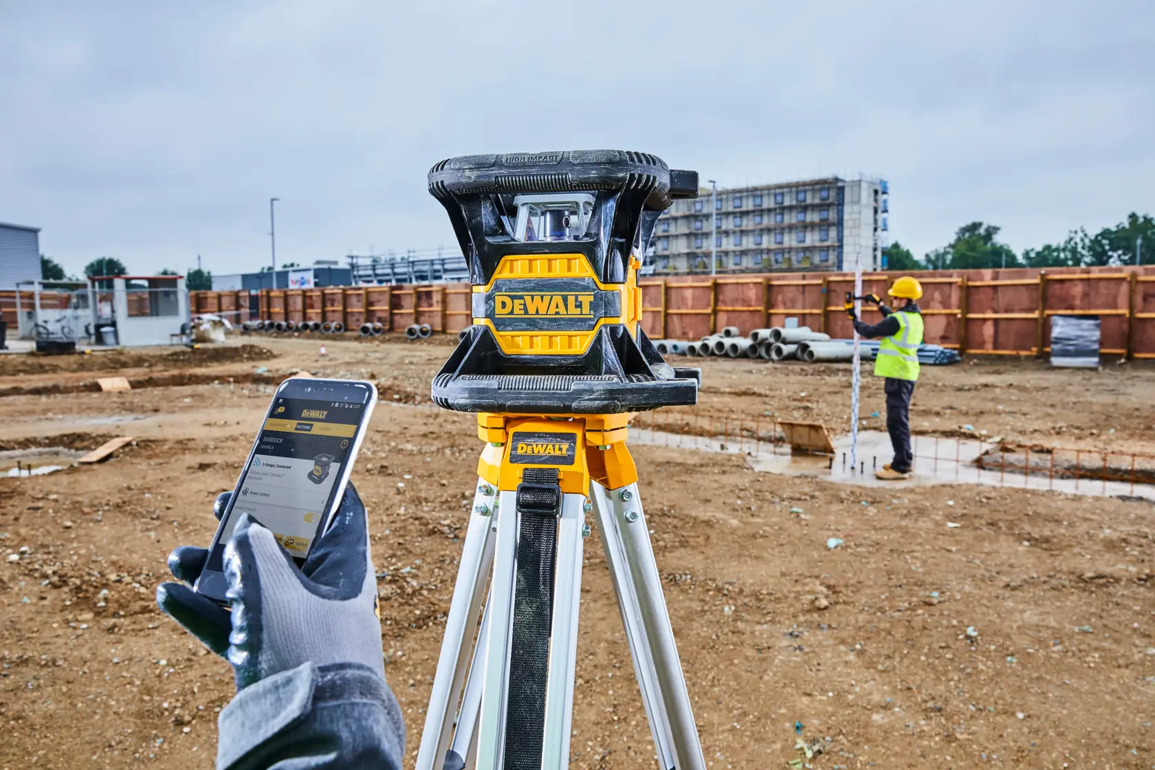 Rotačný laser so zeleným lúčom 18 V XR® Tool Connect DEWALT® - 1 x 2 Ah