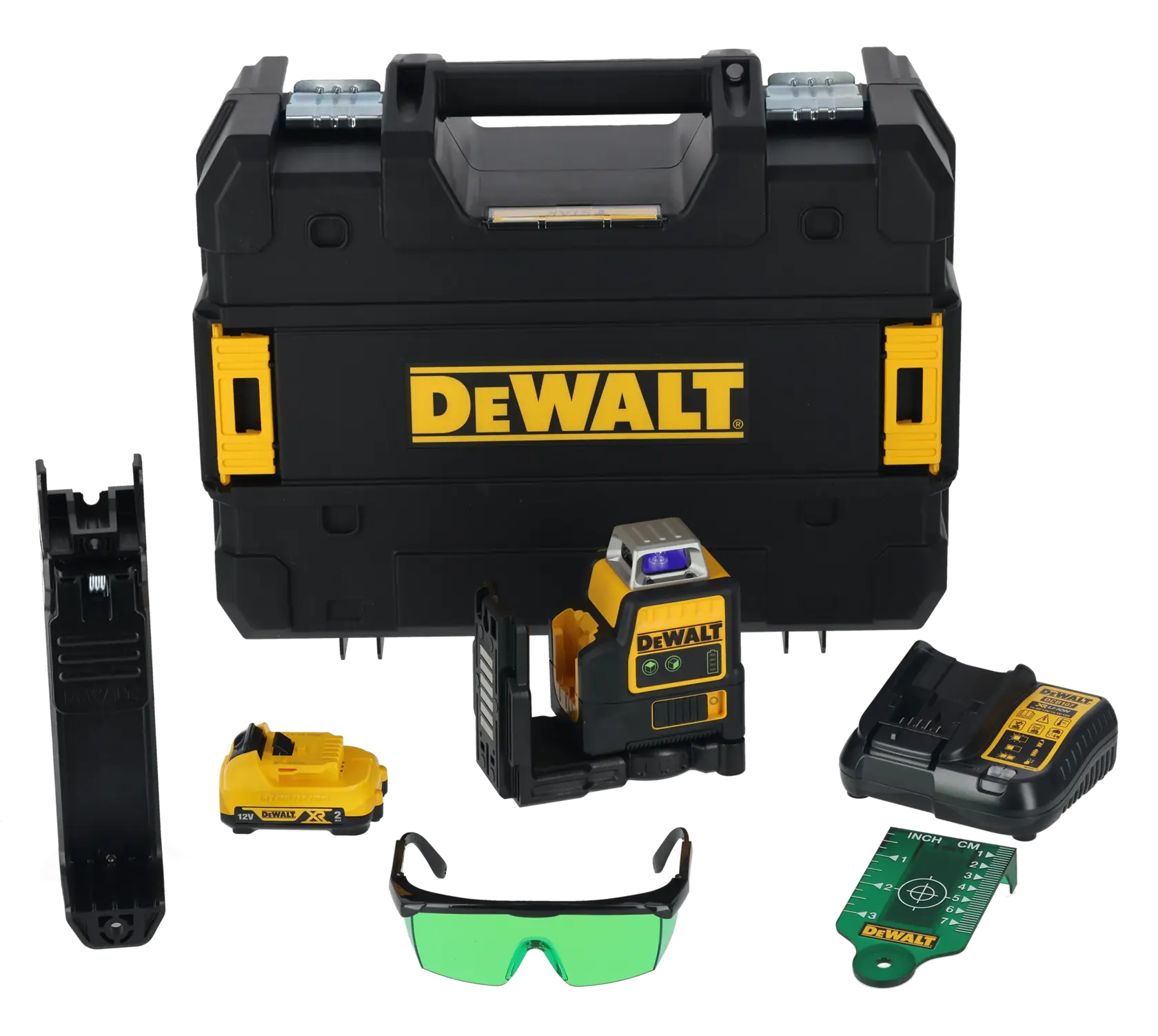 2x laser so zeleným lúčom 360 12 V XR® DEWALT® (1 x 2 Ah)