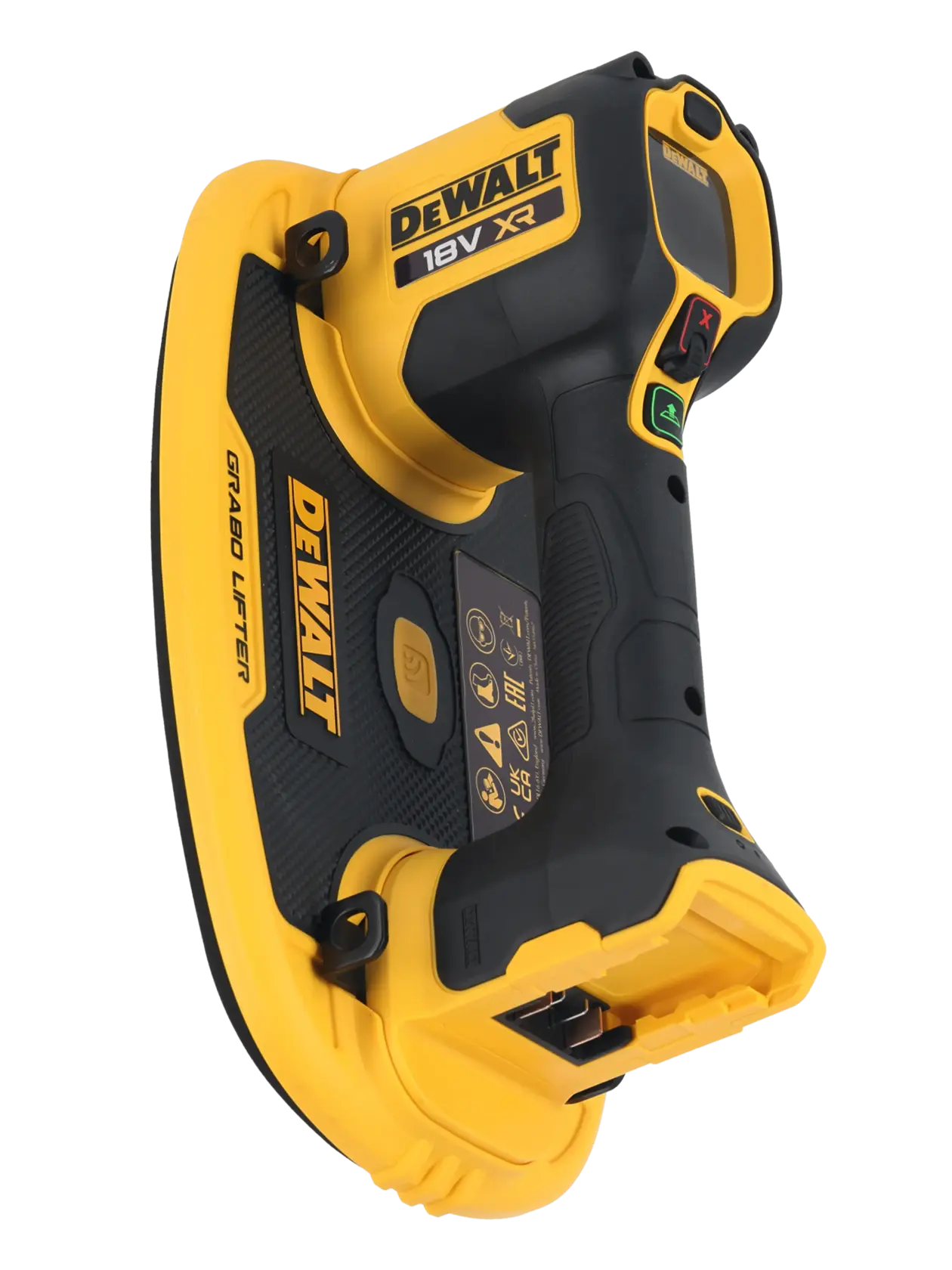 DEWALT Grabo Lifter cordless tool, black and yellow, for lifting materials, model DCE590N, 18V XR.