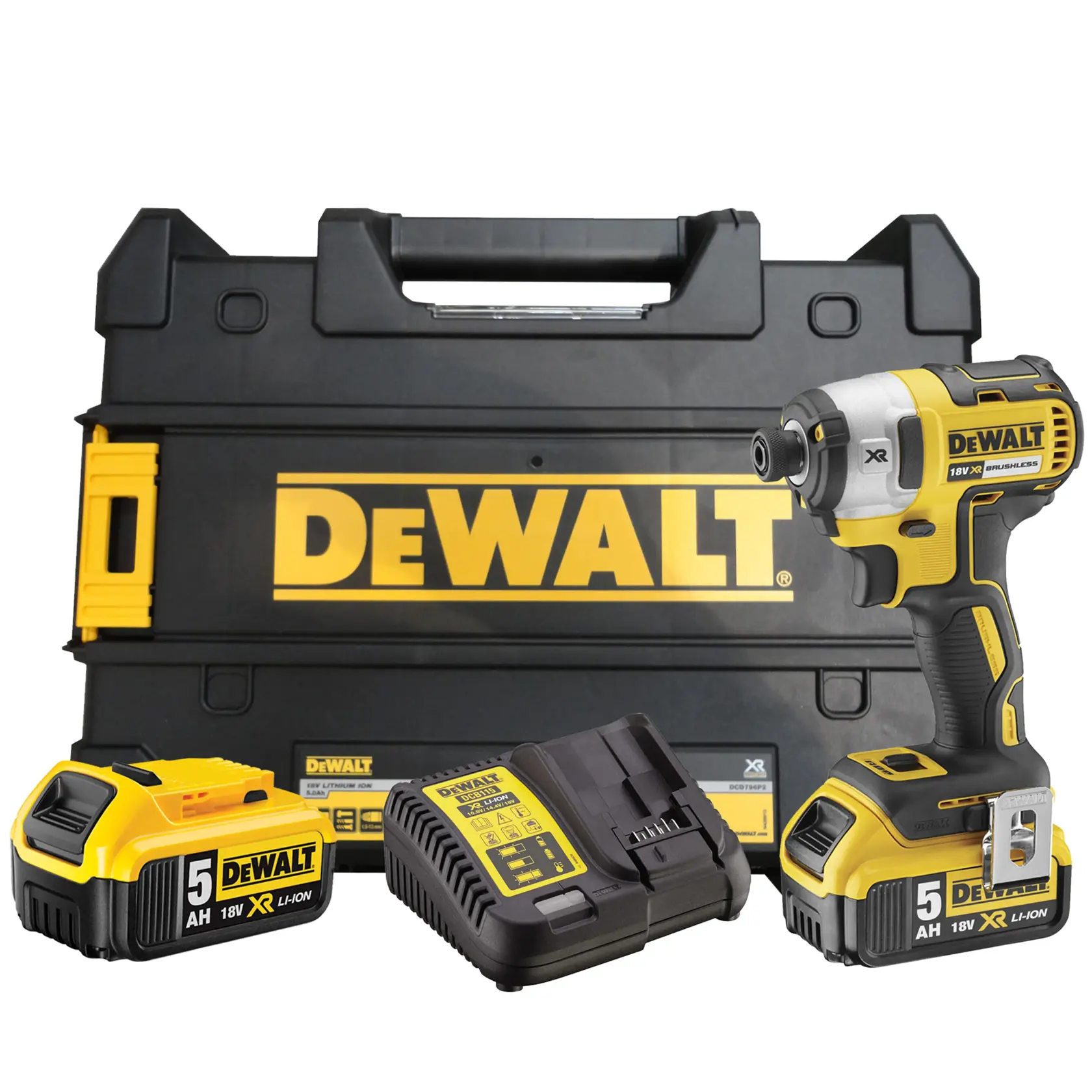 Bezuhlíkový rázový uťahovač 18 V XR® DEWALT® - 2 x 5 Ah
