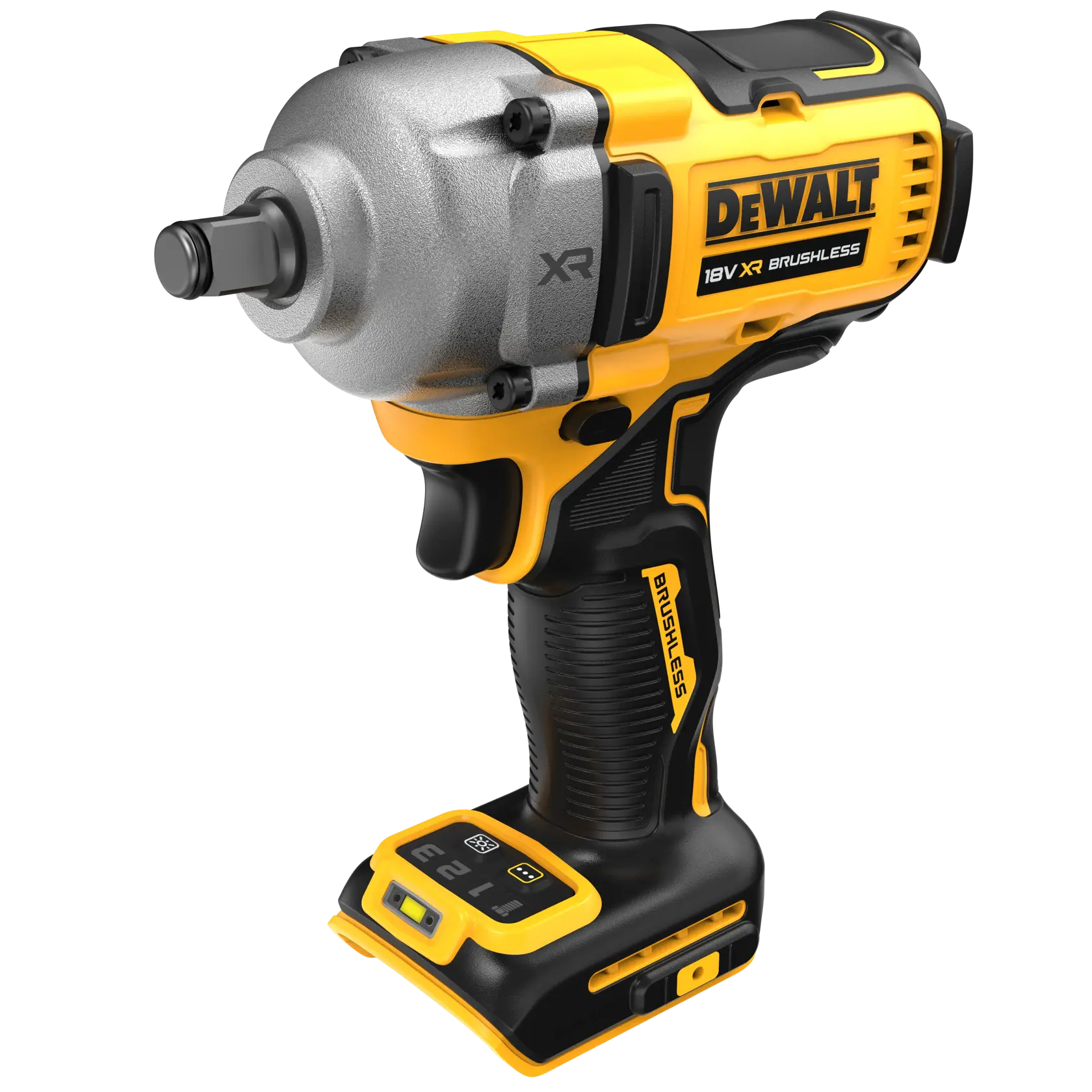 DEWALT DCF891NT 18V XR brushless impact wrench, yellow and black, cordless, tool only.