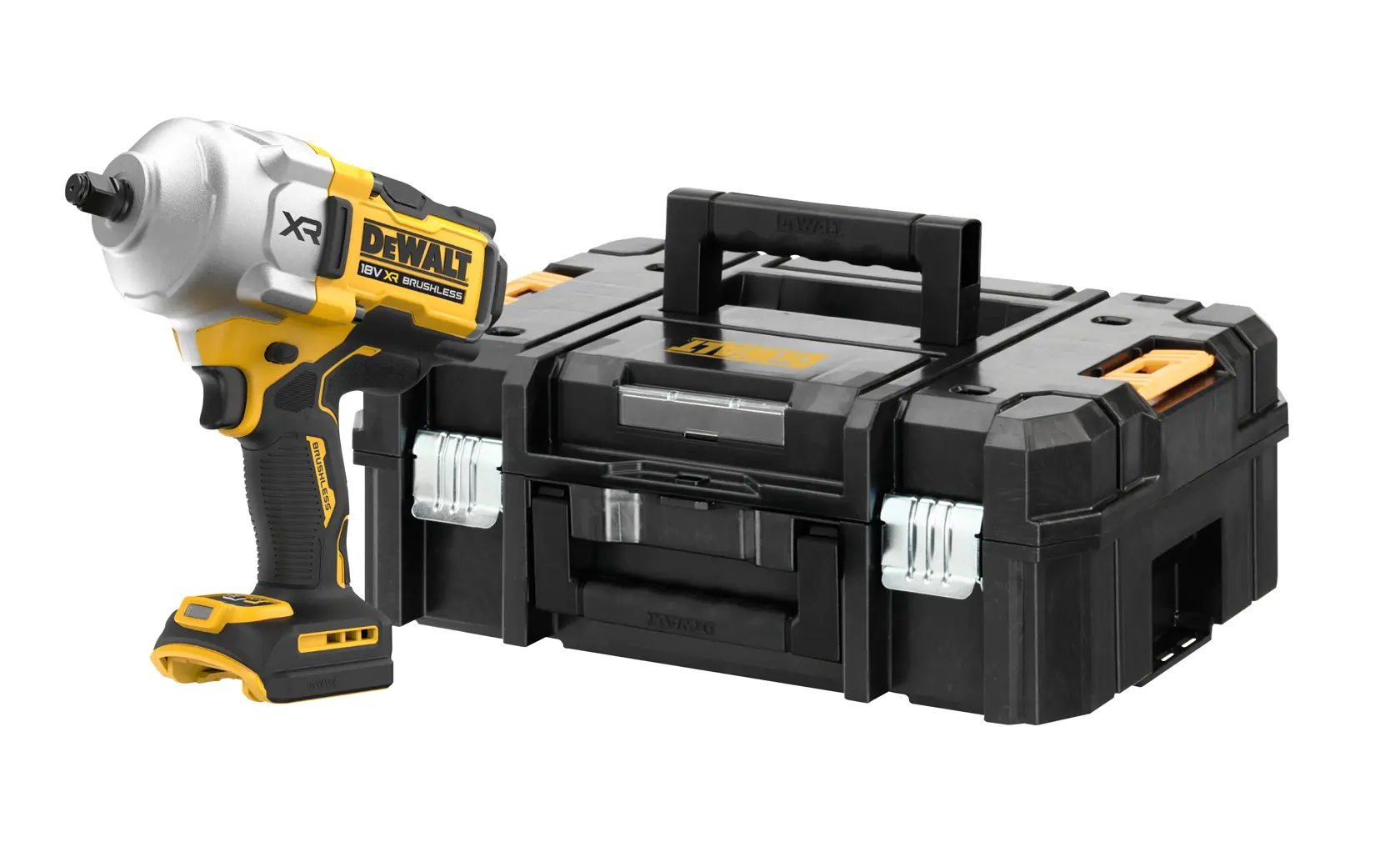 DEWALT DCF961N, DCF961N-XJ impact wrench and case. Photography product category.