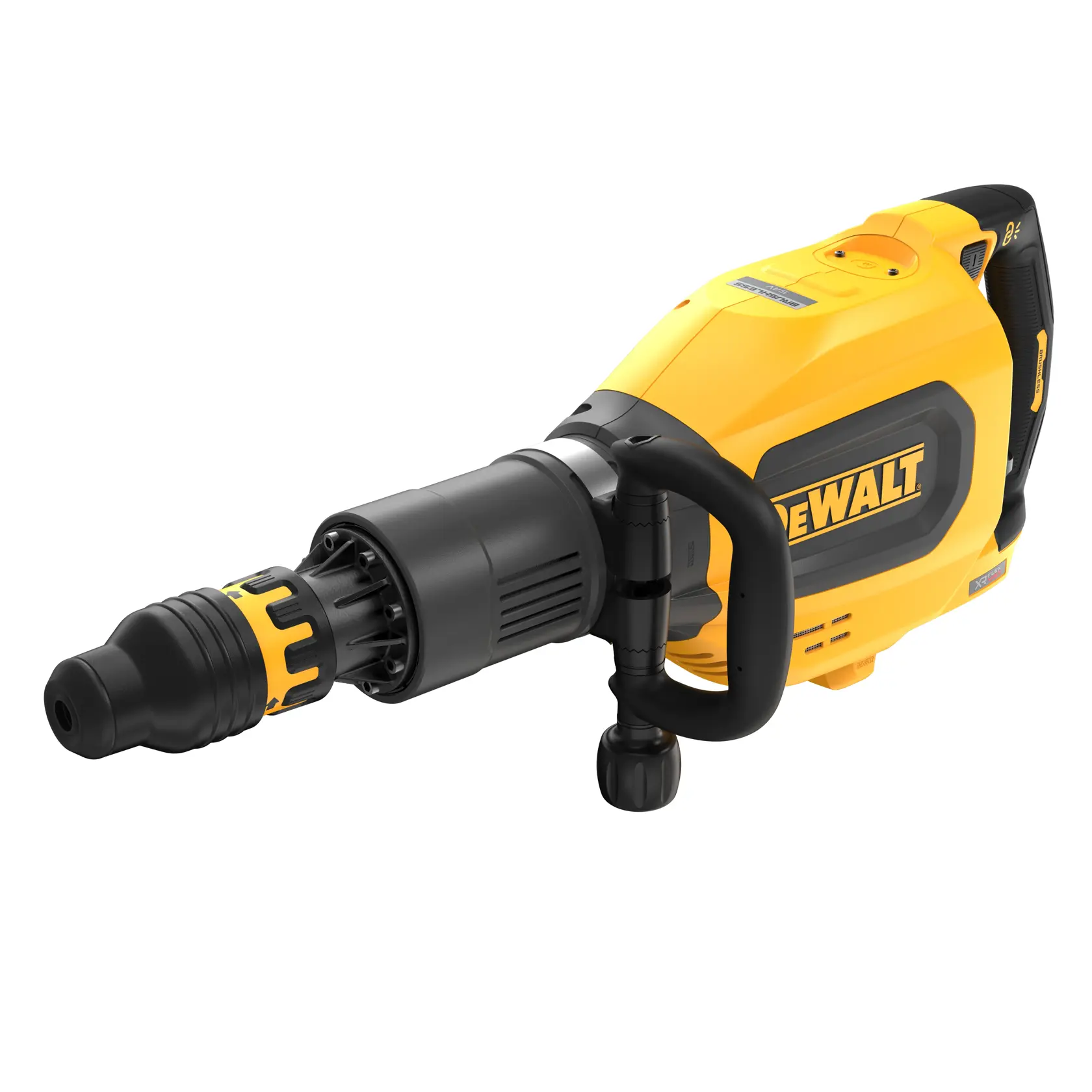 DEWALT rotary hammer, yellow and black, model DCH911NK, designed for heavy-duty construction work.