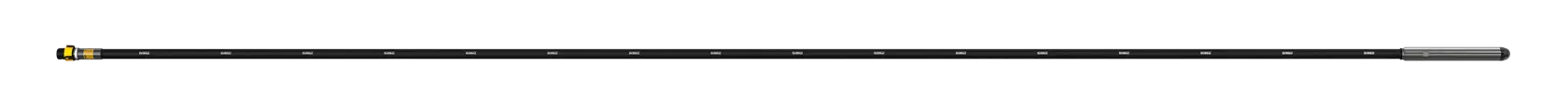 Long black DEWALT pole accessory with silver tip, shown against white background.