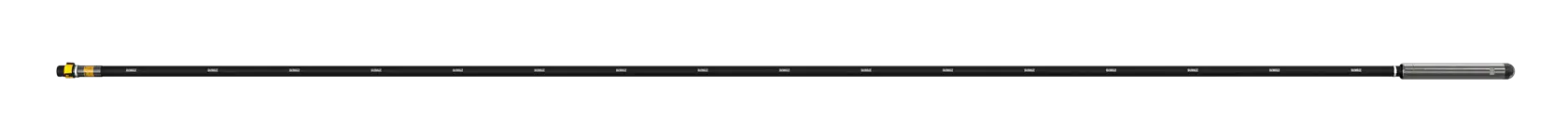Long black pole attachment for DEWALT tool, used in photography or equipment extension.