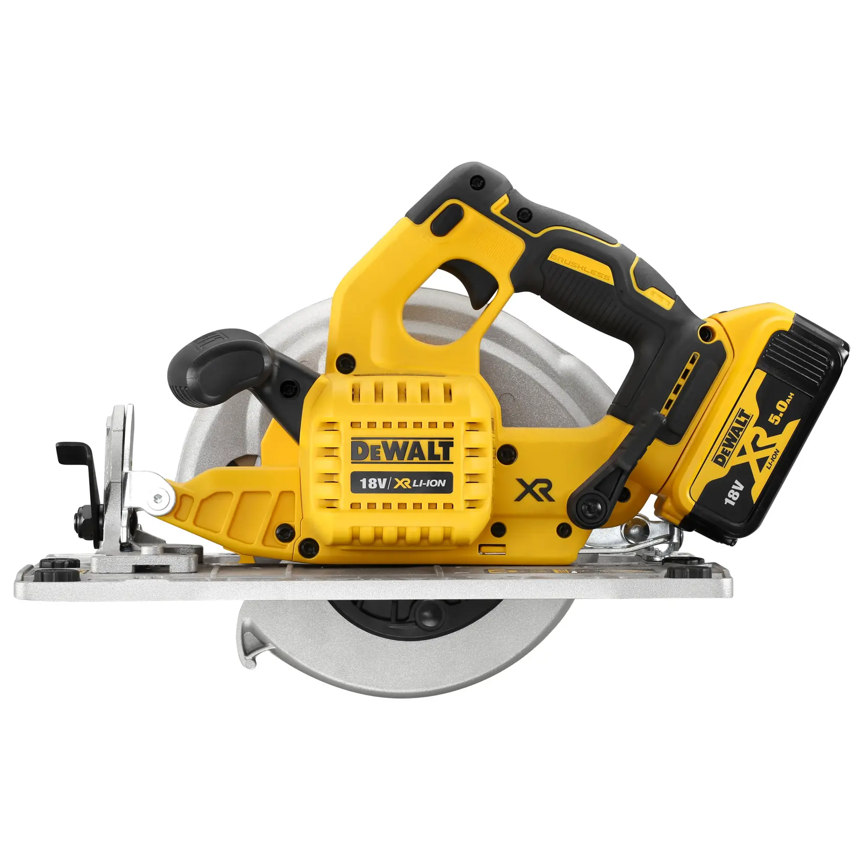Bezuhlíková kotúčová píla kompatibilná s lištami 184 mm 18 V XR® DEWALT® - 2 x 5 Ah