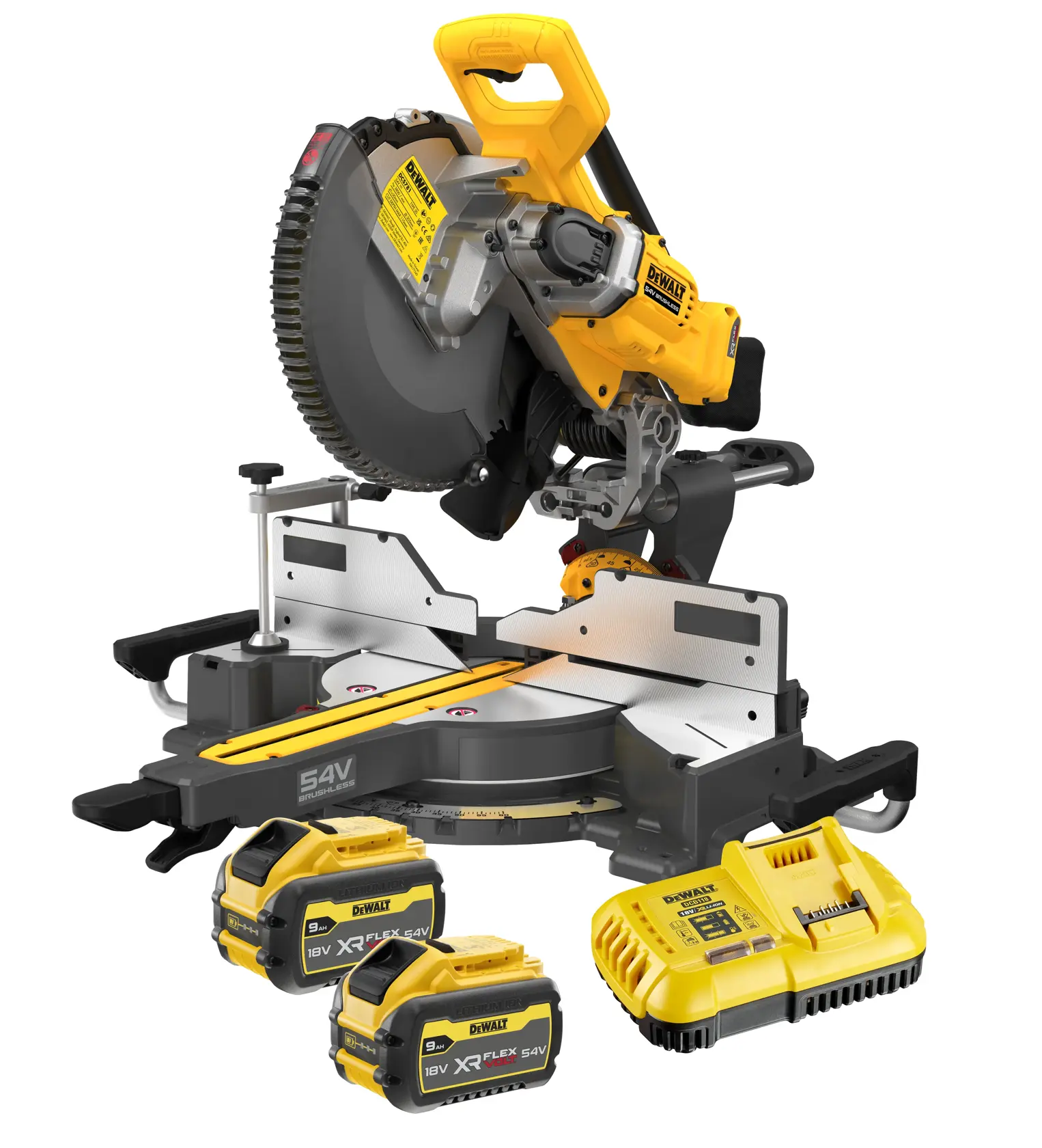 DEWALT saw, two batteries, charger. DCS781X2-QW, DCS781X2.
