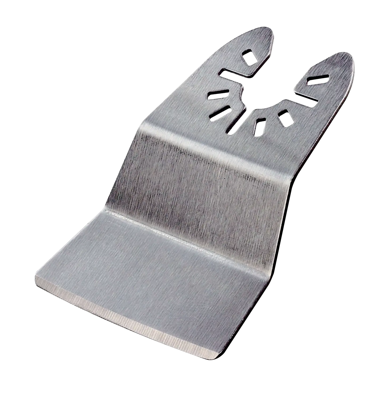 DEWALT oscillating tool scraper blade, metal, angled design for removing adhesives or paint.