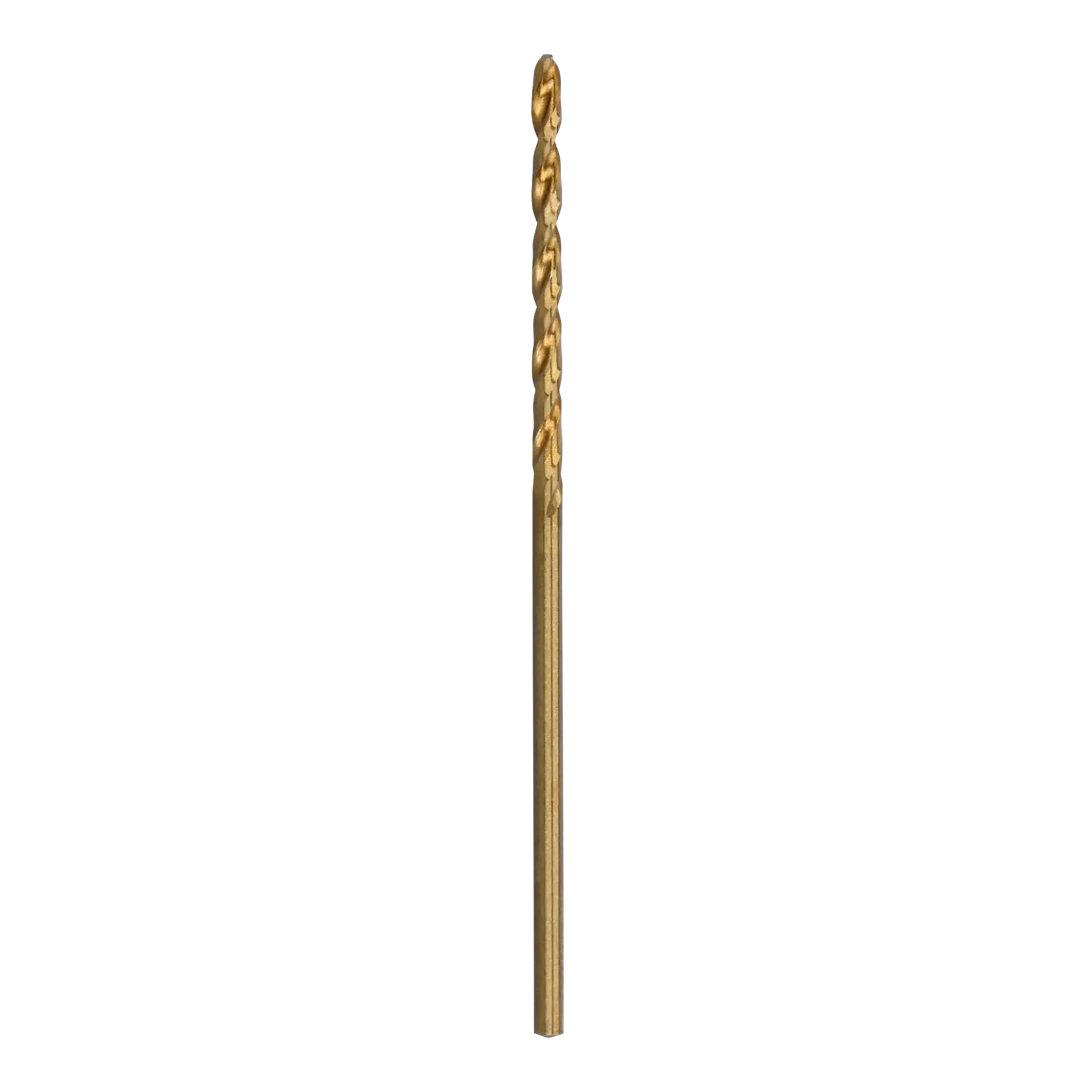 Single DEWALT metal drill bit with gold finish, shown vertically against a white background.