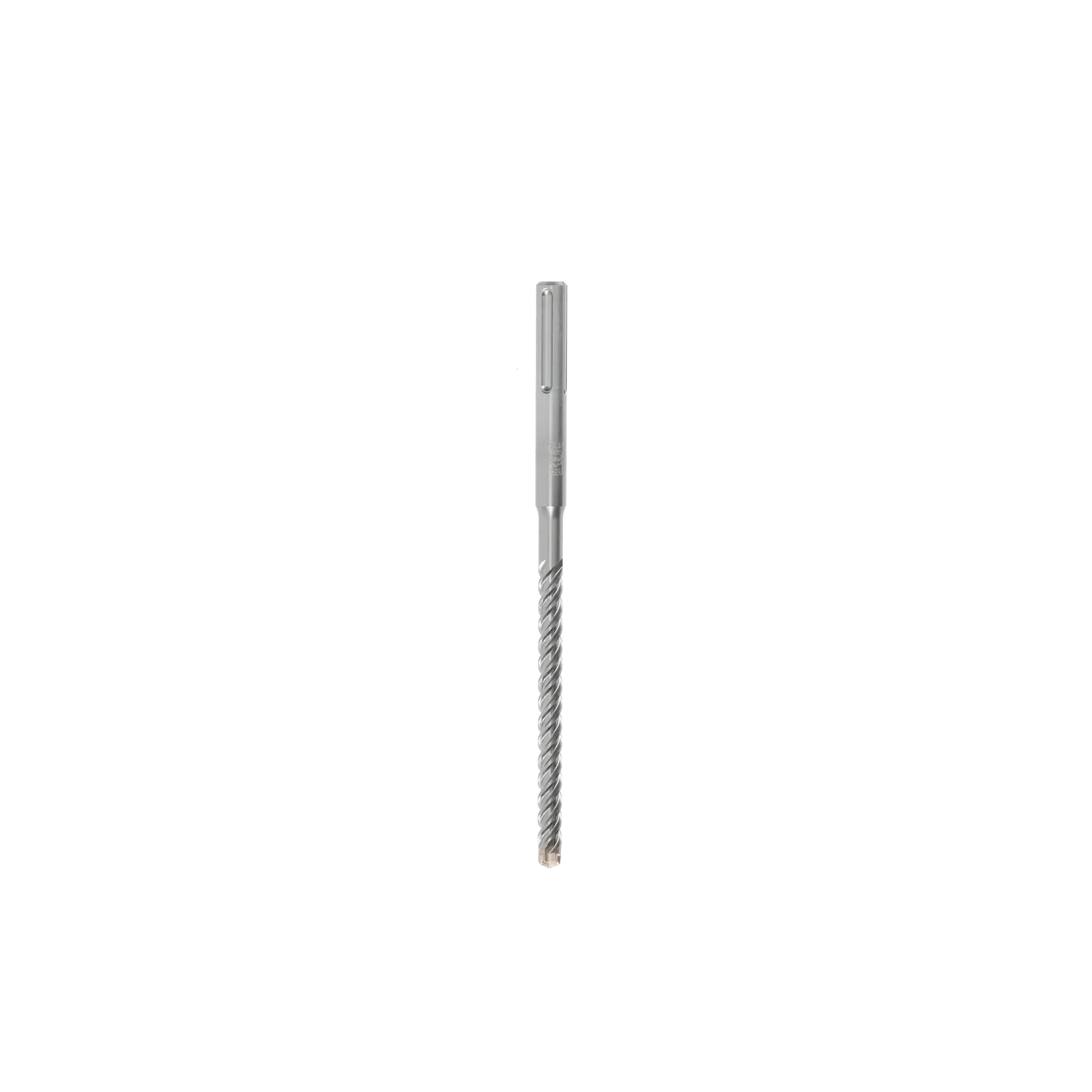 A DEWALT DT60809 SDS-Plus hammer drill bit with a spiral flute and carbide tip, designed for drilling into concrete and masonry, shown against a white background.
