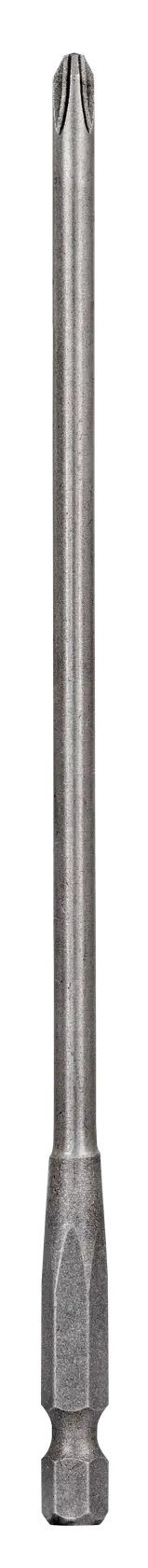 Long DEWALT screwdriver bit with a Phillips head, used for power tools and screwdriving applications.