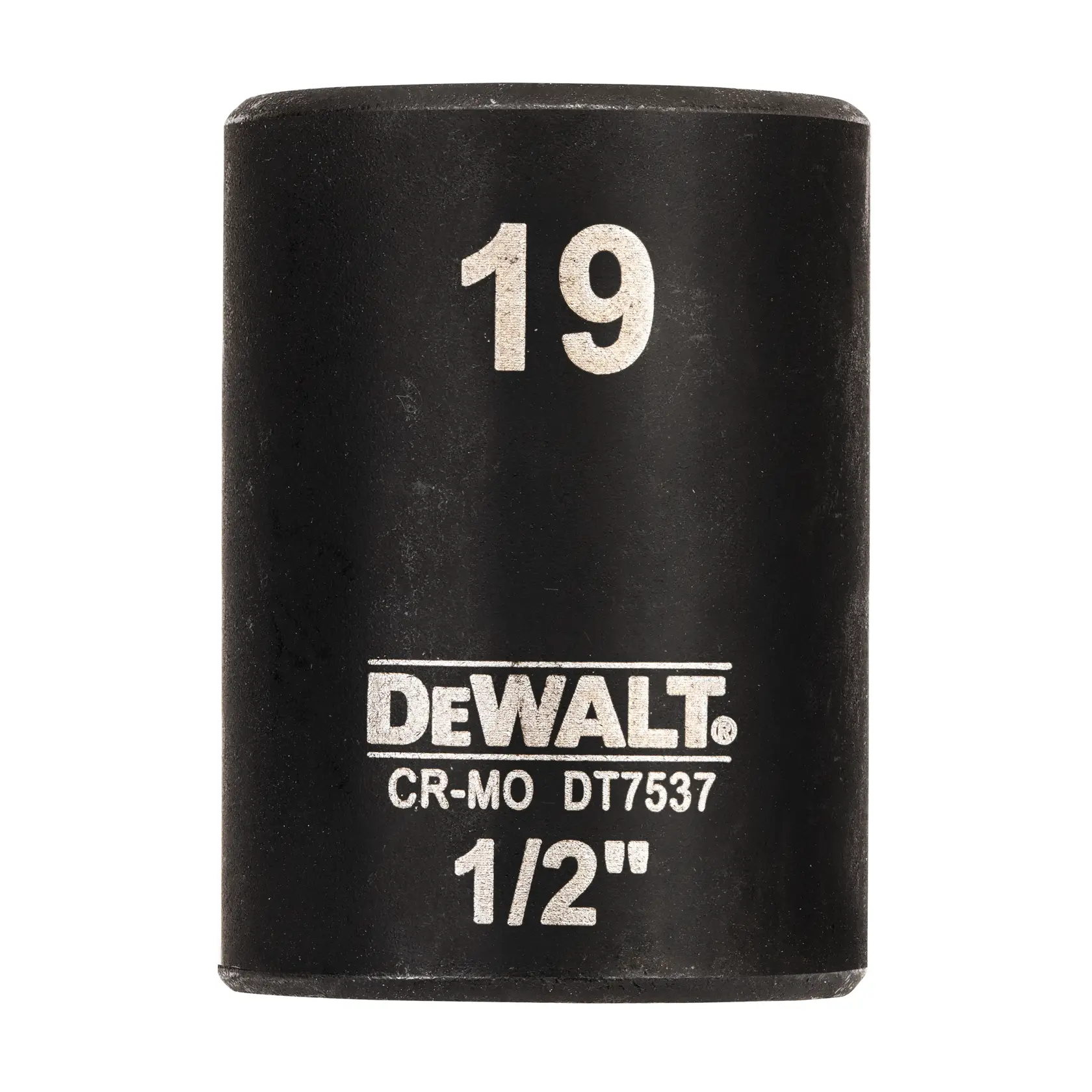DEWALT DT7537 19 mm 1/2 Zoll Schlag-Steckschlüssel, schwarz, zylindrisches Werkzeugzubehör.