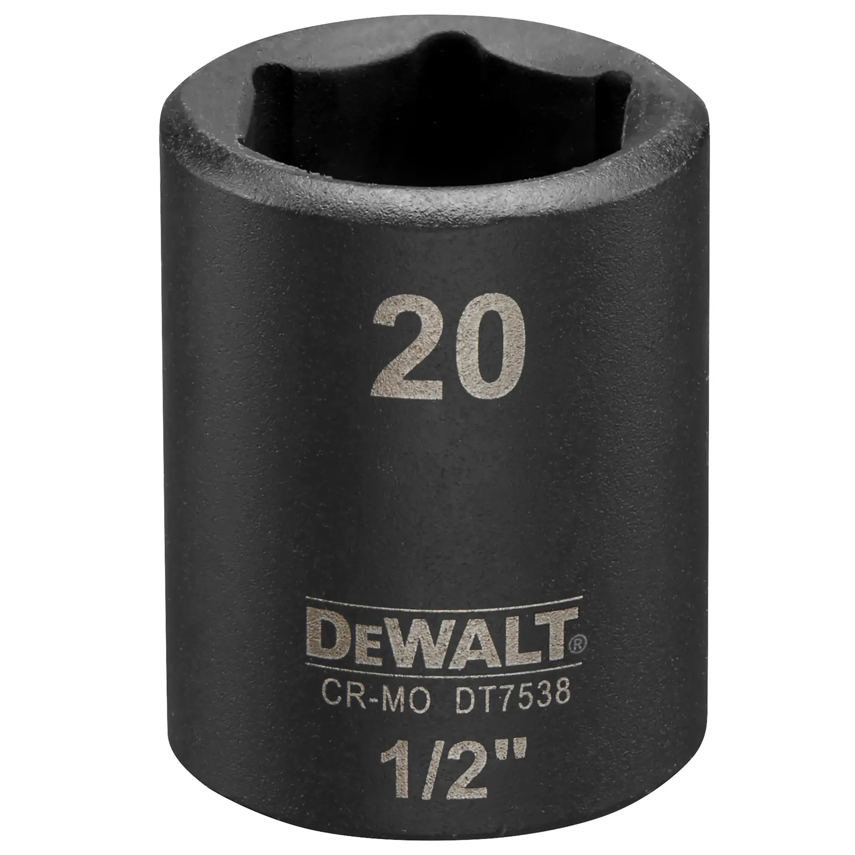 DEWALT DT7538 20mm Schlagsteckschlüssel, schwarz, mit 1/2 Zoll Aufnahme.