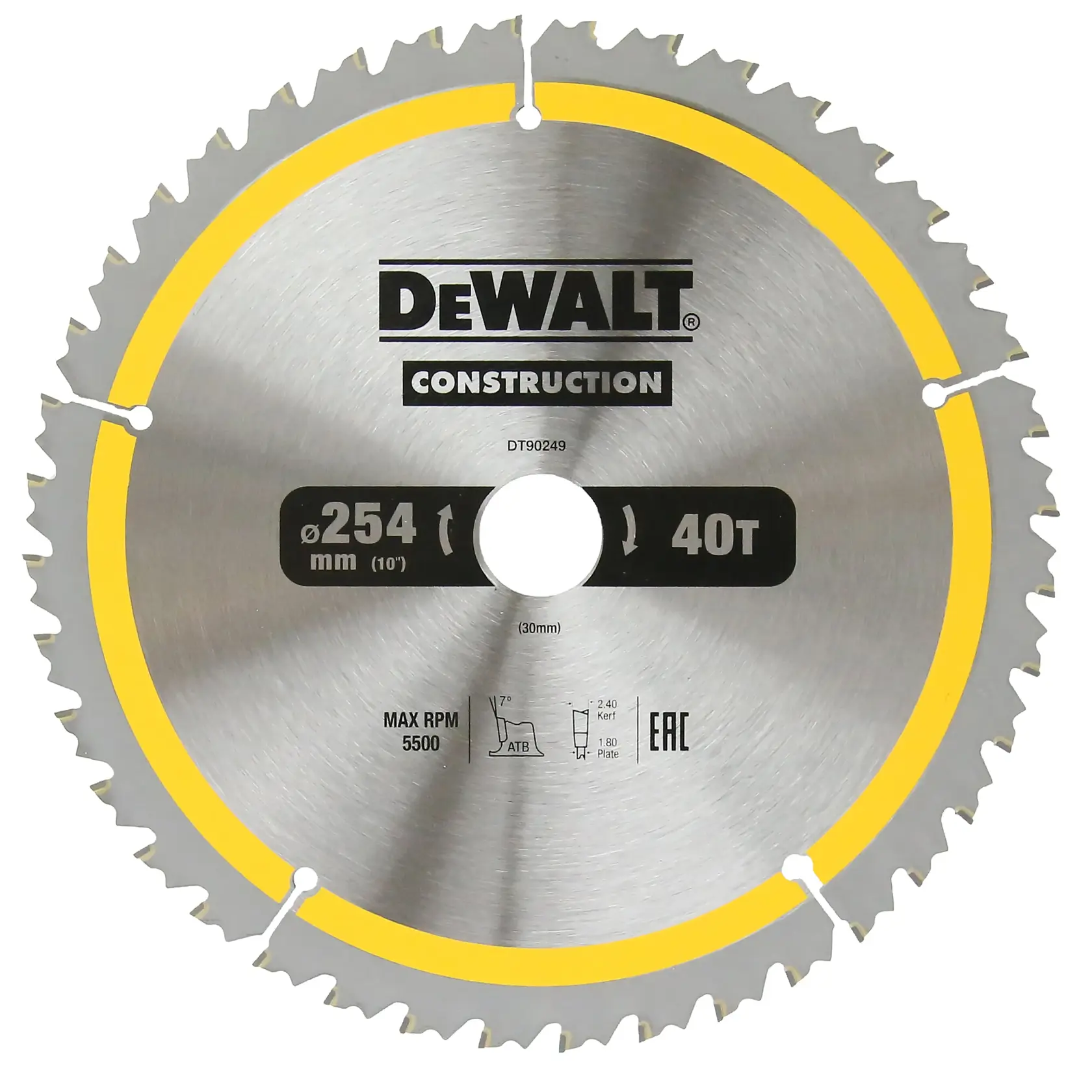 Pílový kotúč pre kotúčovú pílu CONSTRUCTION 254 mm x 30 mm 40T DEWALT® (25,4/25/16 mm)