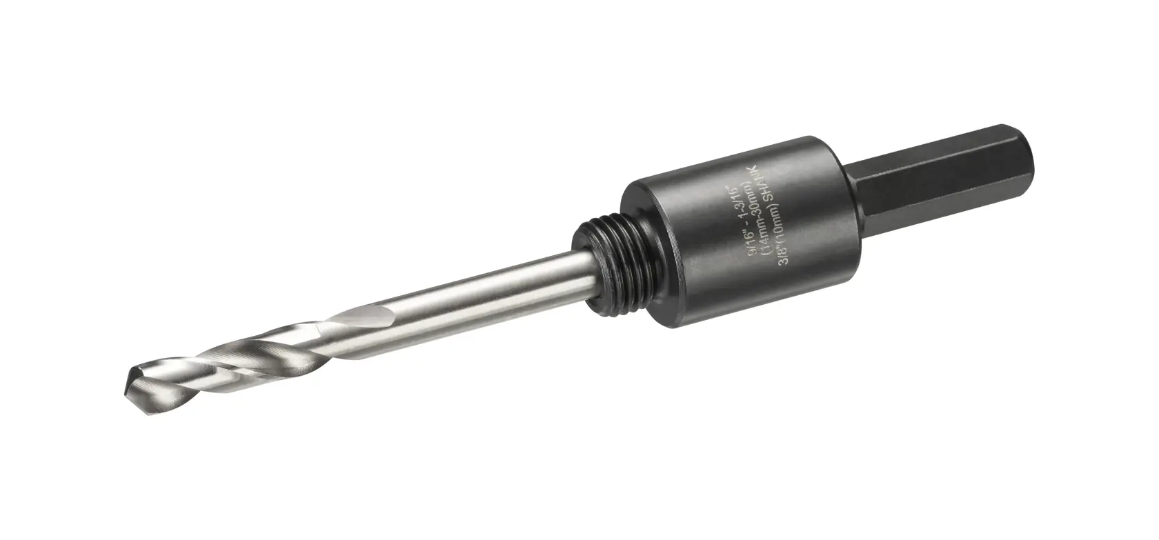 DEWALT Bohrfutter mit Führungsbohrer, Sechskantschaft. Geeignet für Produktfotografie.