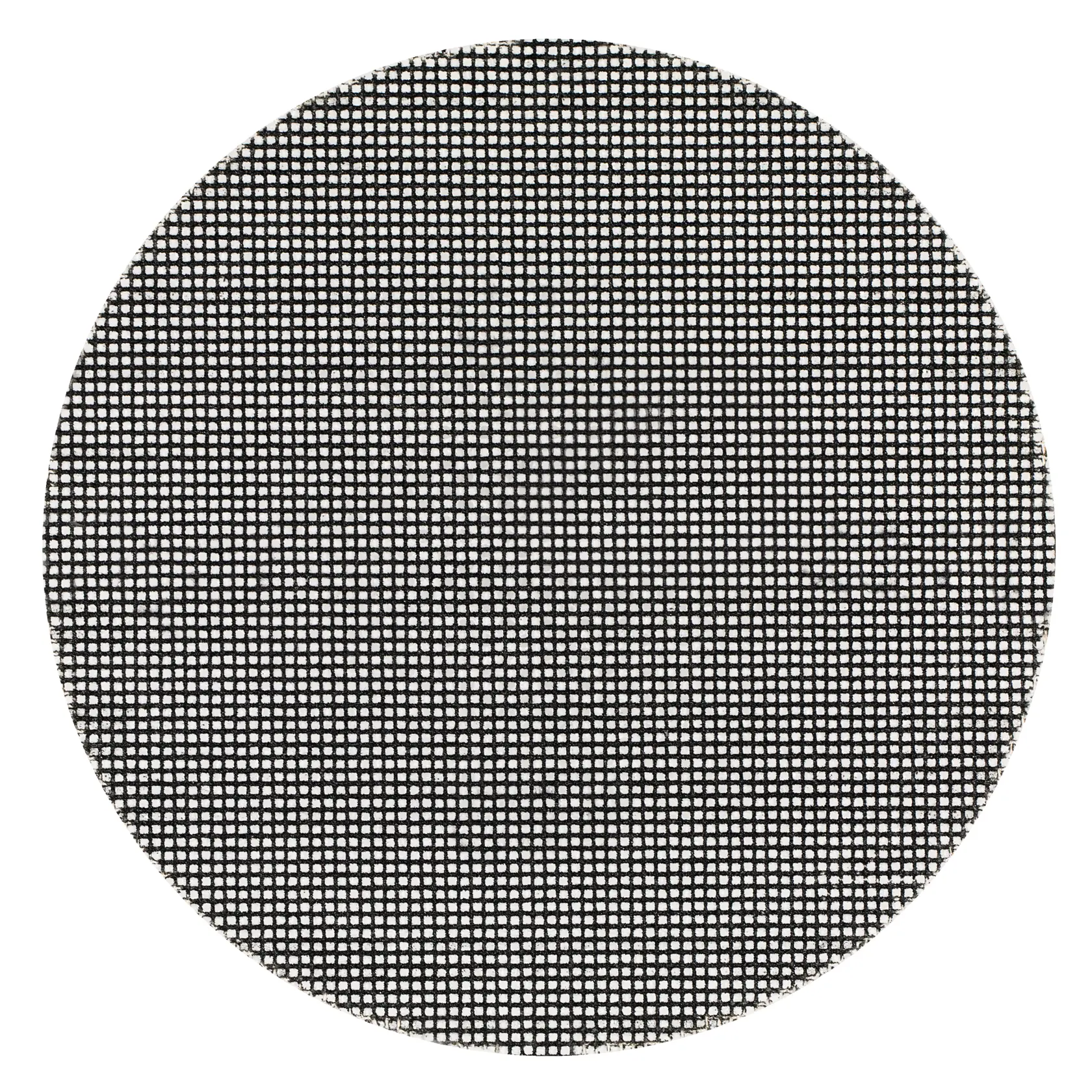 Round mesh sanding disc with a grid pattern, used for surface finishing and smoothing tasks.