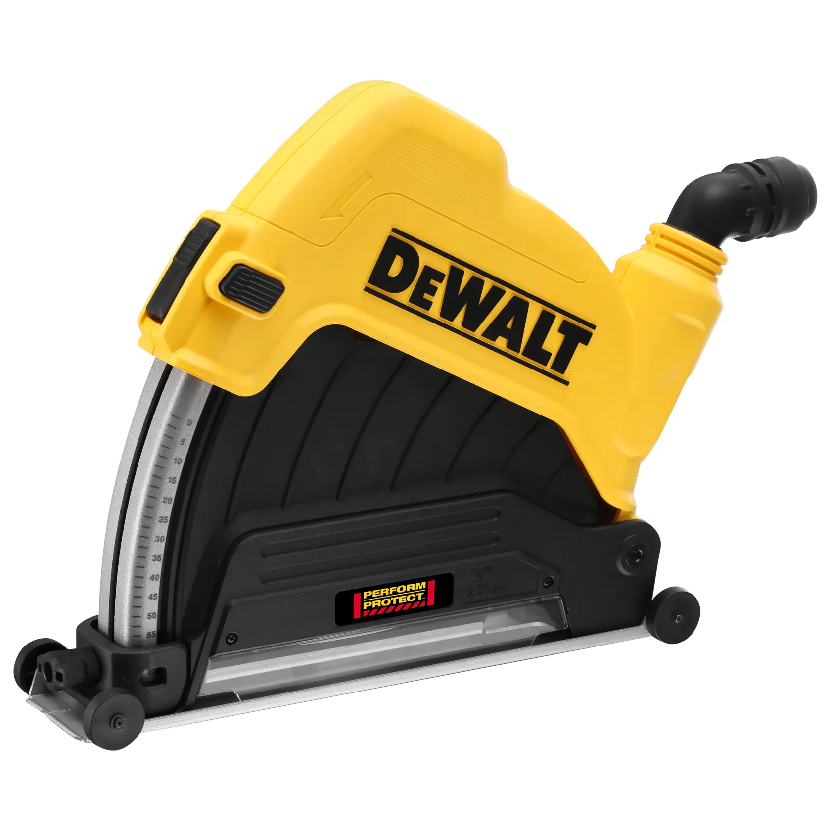 DEWALT DWE46229 utensile elettrico giallo e nero con aspirazione polvere.