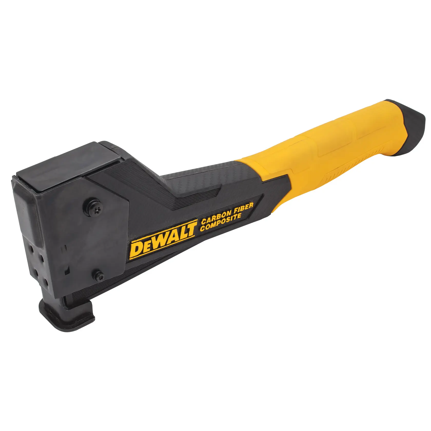 DEWALT carbon fiber composite tool with yellow and black handle, shown on white background.