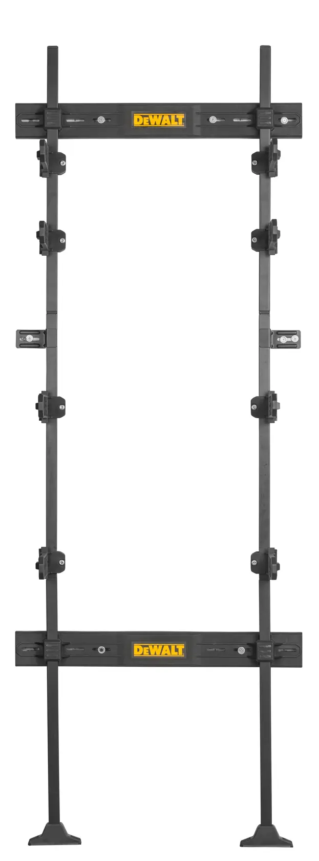 DEWALT adjustable metal frame for photography set-up, upright with clamps and branded yellow logo.